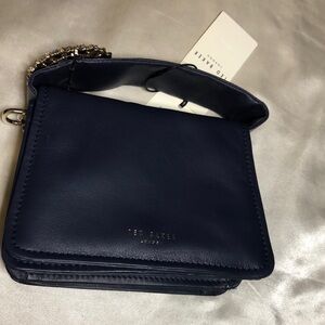 Ted Baker Emie Jewel Detail Small Leather Crossbody Bag Color Dark Blue NWT